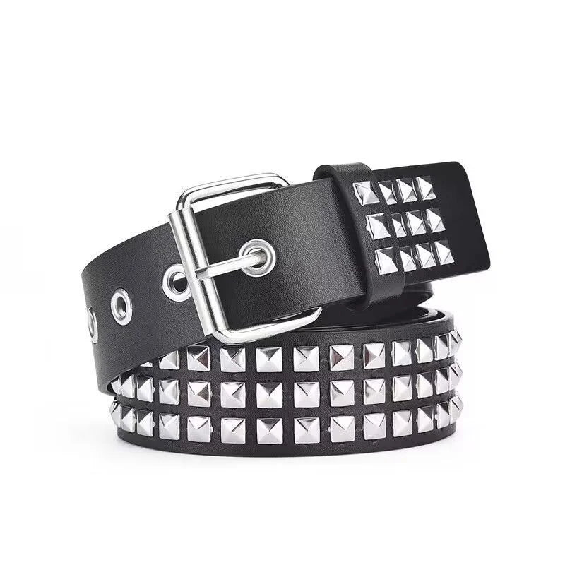 Subculture Gothic rivet belt trend Korean Punk Skull Rhinestone Belt men and women street dance belt