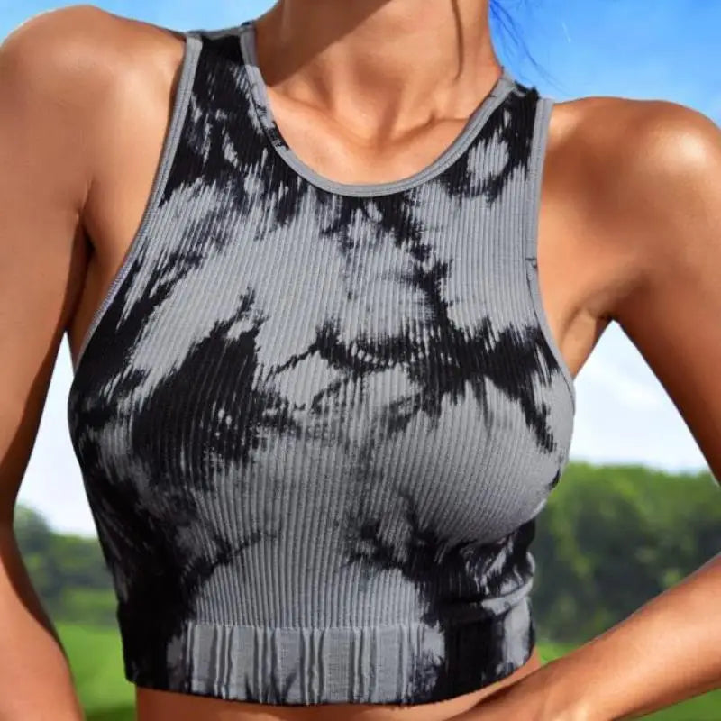 Tie Dye Yoga Wear Tank Top Women Summer Stretchy Fashion Soft Premium Sense Girls Pilates Fitness Running Outdoor Sports Tops