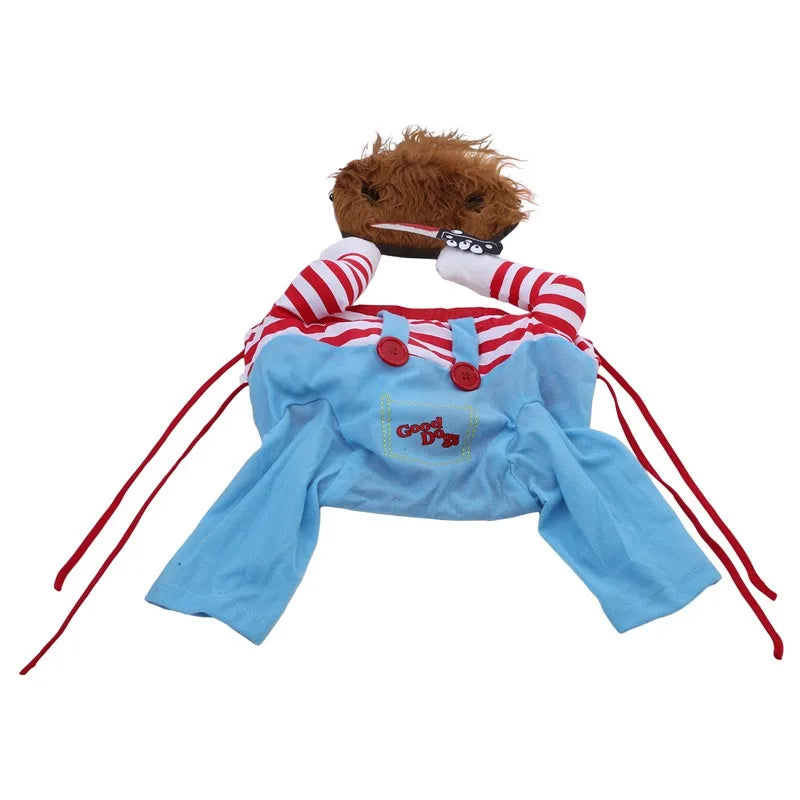 Useful Funny Dog Clothes Sweatshirt Set Cosplay Chucky Pet Clothes Party Costume Comical Outfits Halloween Dress Jumpsuit