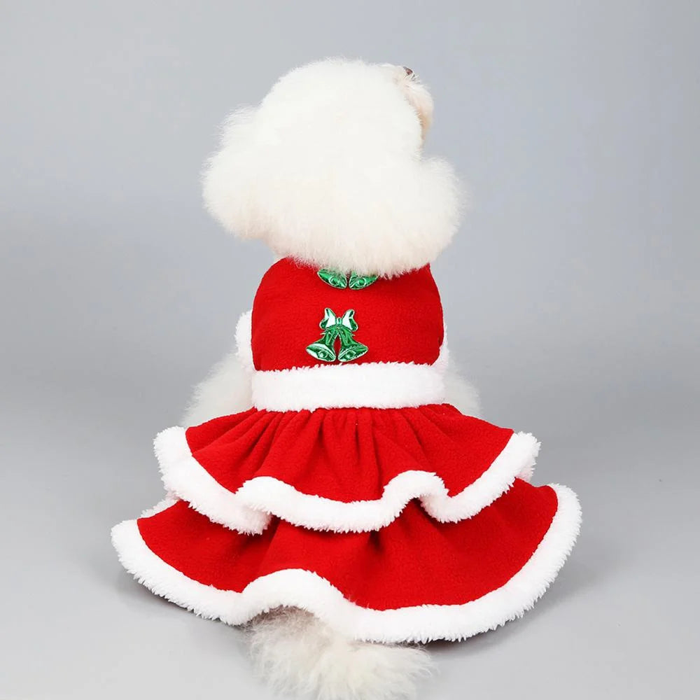 Winter Warm Christmas Dog Dress Pet Dog Clothes Christmas Tree Coat Cute Dog Cosplay Dress Up Costume for Small Medium Dogs