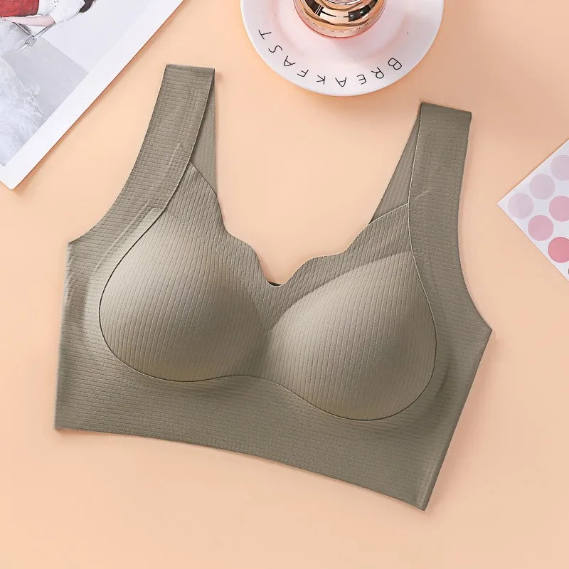 Wireless Bras For Women Seamless Underwear Support Bralette Breathable Pads No Steel Ring Fitness Underwear Solid Sexy Lingerie