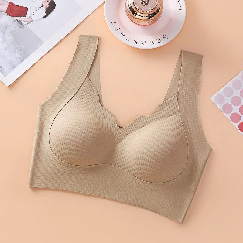 Wireless Bras For Women Seamless Underwear Support Bralette Breathable Pads No Steel Ring Fitness Underwear Solid Sexy Lingerie