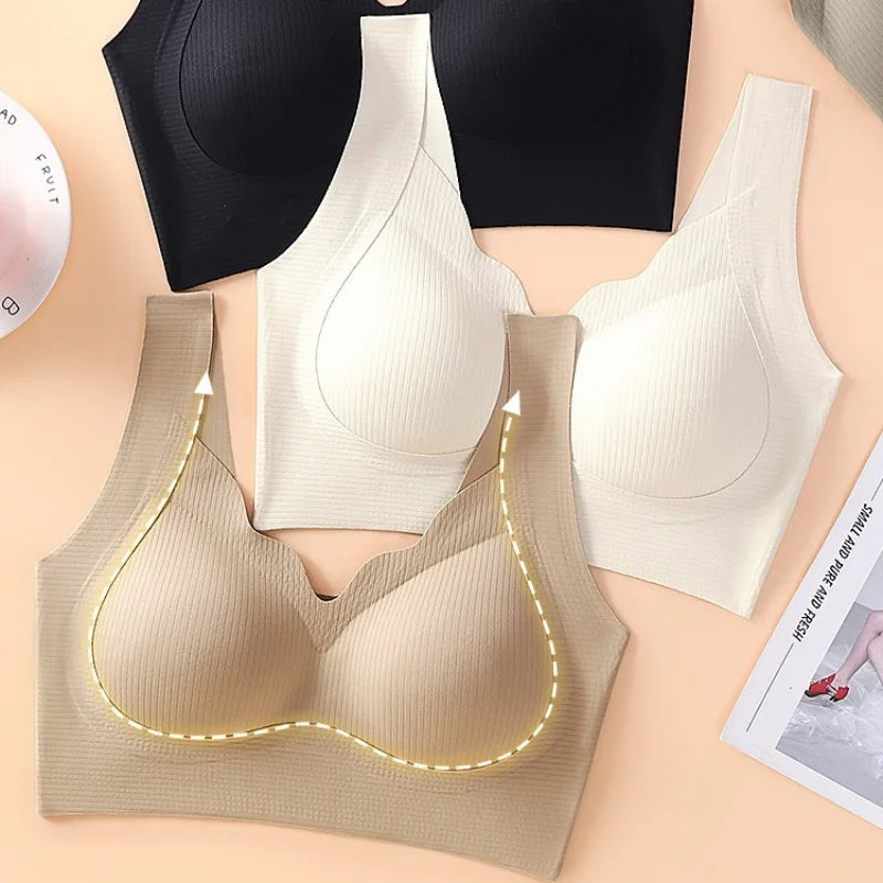 Wireless Bras For Women Seamless Underwear Support Bralette Breathable Pads No Steel Ring Fitness Underwear Solid Sexy Lingerie