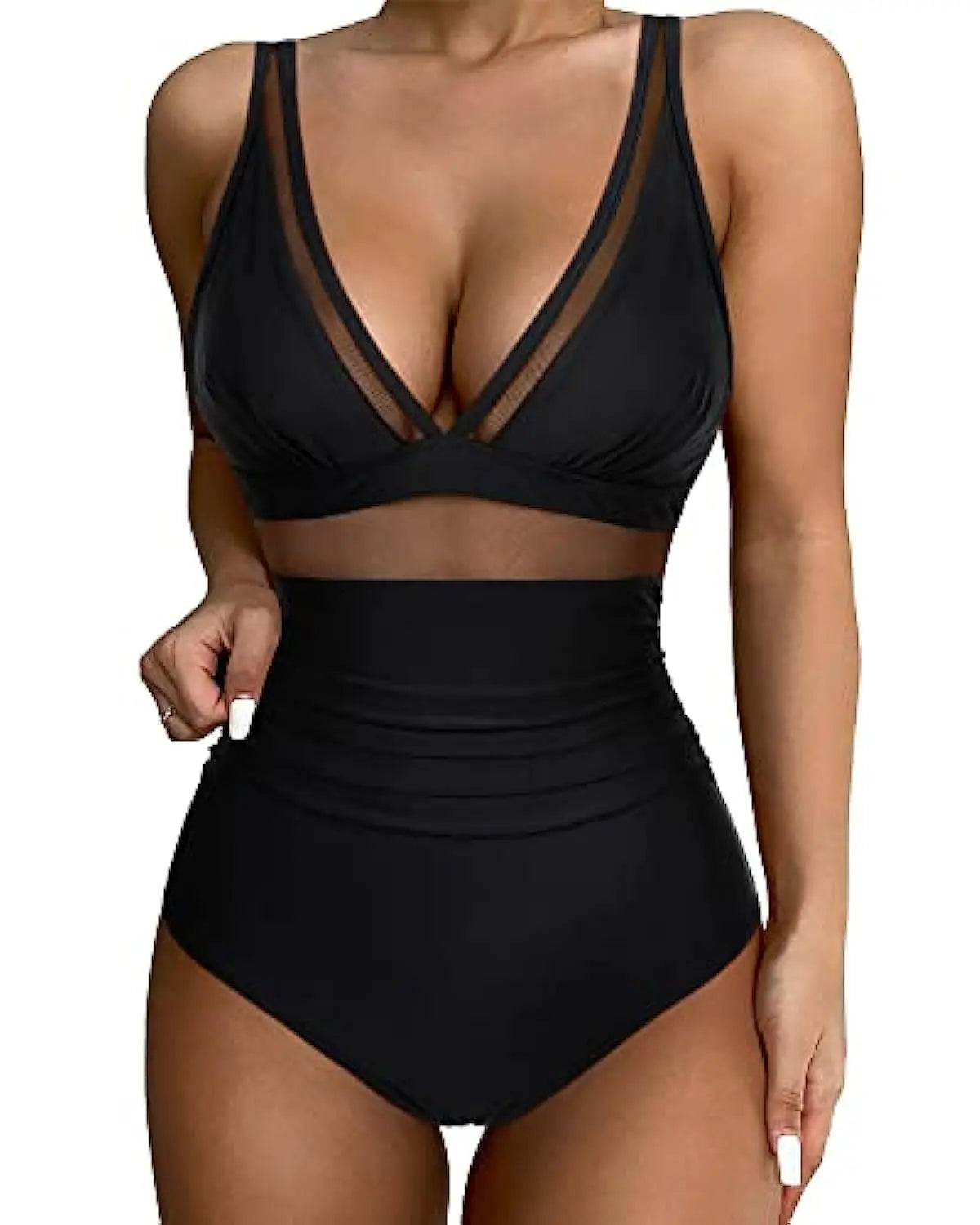 Women 2024 One Piece Swimsuit  Woman Swimsuit Cut Out One Piece Swimsuit Halter High Waist Beachwear Monokini Push Up