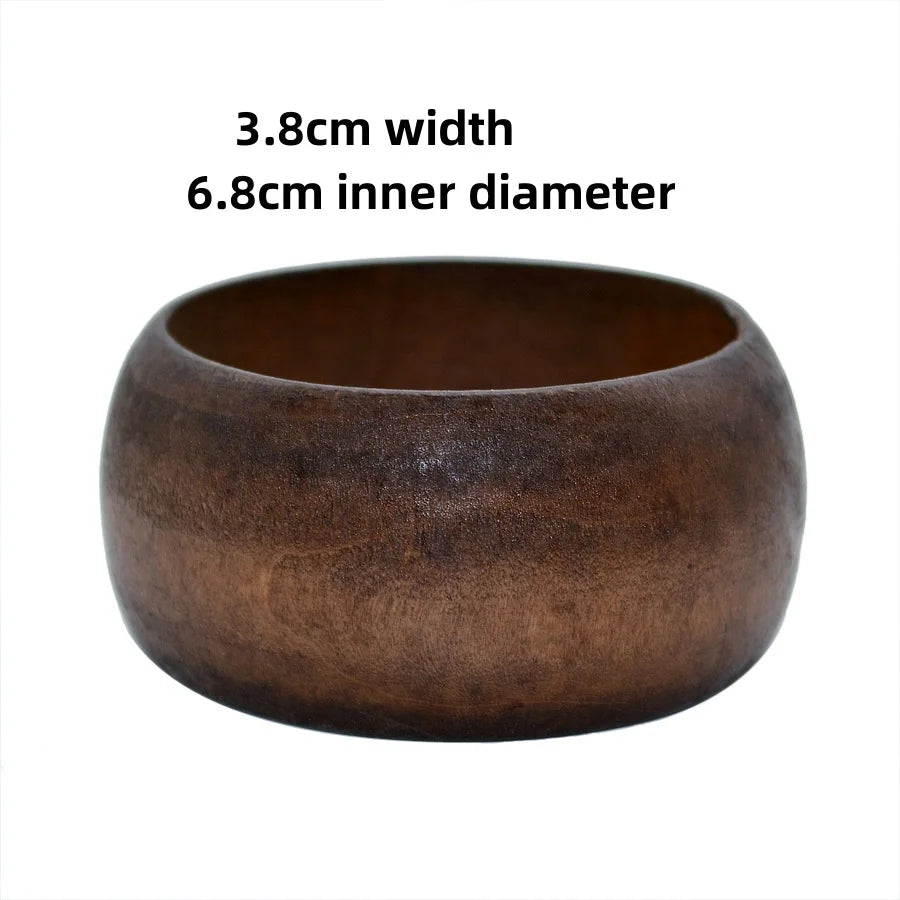 Women Elegant Natural Wood Square DIY Bracelet Coffee Girl Jewelry Ladies Geometric Wooden Bangles