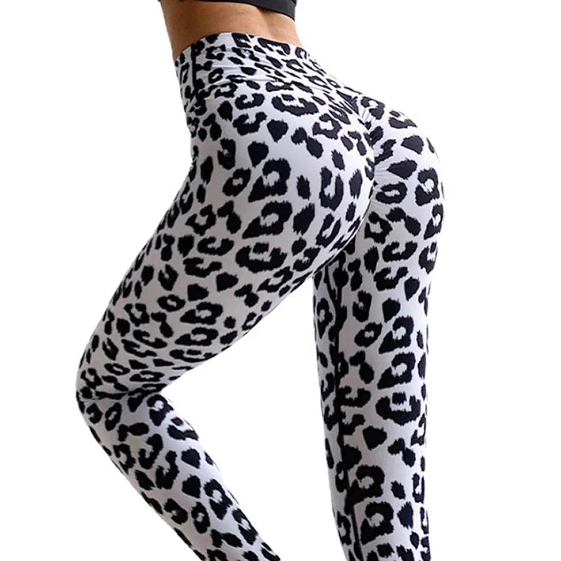 Women Leggings Black White Zebra Printed Sports High Waist Gym Tights Striped Workout Fitness Leggins Elastic Yoga Pants