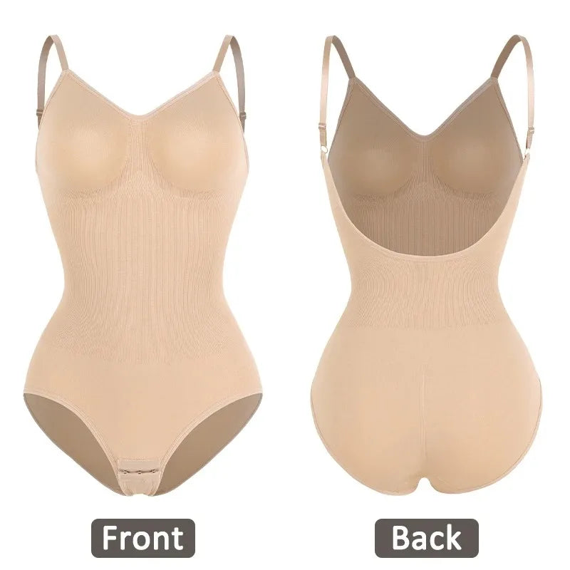 Womens Backless Bodysuits Seamless Shapewear Thong Butt Lifter Body Shaper Slimming Camisole Tops Tummy Control Corset