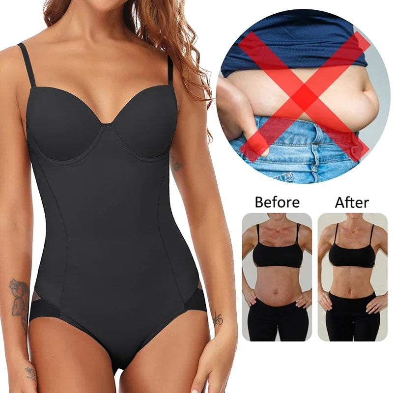 Womens Bodysuit Shapewear Built in bra One-piece Full Body Shaper Tummy Control Butt Lifter Corset Slim Waist Trainer Underwear